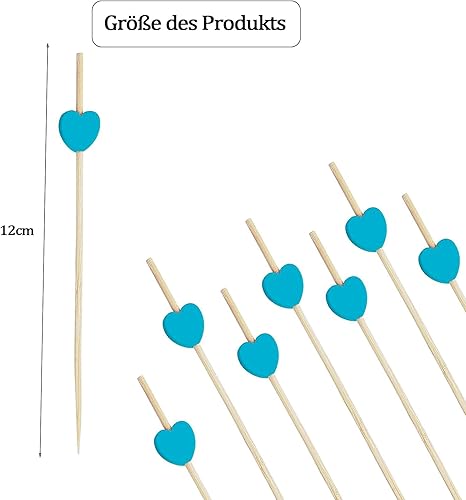 Catelves Lot de 100 pics à cocktail en forme de cœur bleu - Nail Gallerys