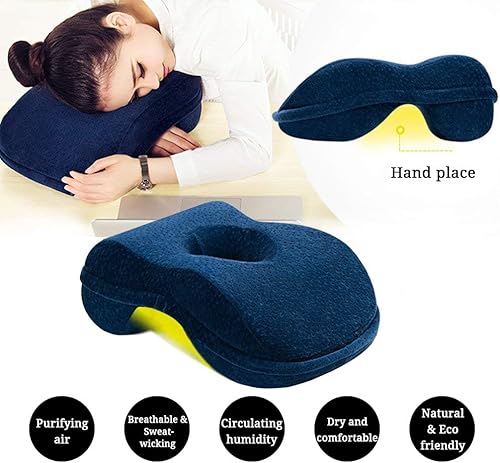 WOWSEA Oreiller De Sieste Doux en Forme De Beignet, Oreiller Ergonomique en Forme De Coin, Oreiller De Sieste De Bureau à Rebond Lent pour Femmes Et Adolescents Minces, Manteau De Velours Confortable - Nail Gallerys