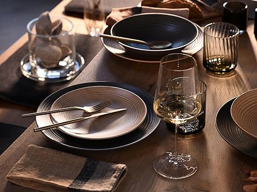 CreaTable, 13139, Serie Catania Mix, Geschirrset, Teller Set 12 teilig, Anthrazit & Sand - Nail Gallerys