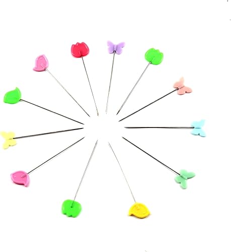 Lot de 300 épingles à coudre droites avec têtes plates et colorées 53 mm - Nail Gallerys