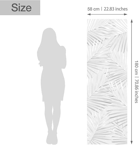 Funlife film fenetre anti regard Plantes tropicales, 3D Imitation verre dépoli film opaque fenetre, Convient pour les salons chambre à coucher salle de Bains Portes vitrées Palmettes hibiscus 58X180CM - Nail Gallerys