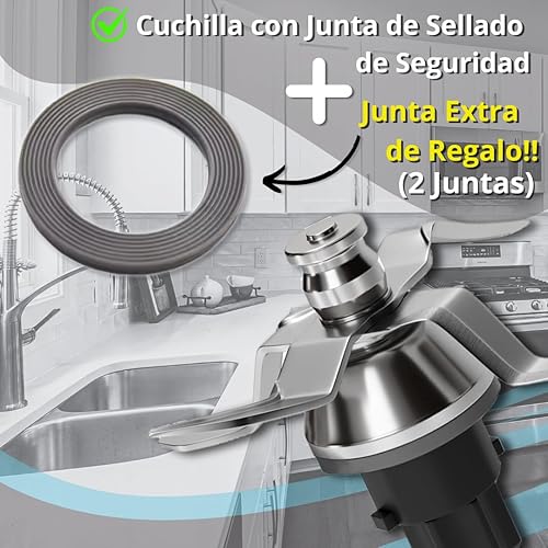RM Pro® Lames Vorwerk Thermomix TM31 + joint supplémentaire (comprend 2 joints d'étanchéité) - Acier inoxydable SUS420 - Couteau Vorwerk Termomix Bimby TM31. Pièces de rechange et accessoires - Nail Gallerys