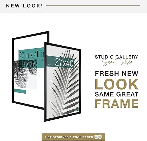 MCS Studio Gallery 46x61 cm Cadre en bois noir, vertical et horizontal, montage mural, grand cadre photo, cadre poster et peinture (Pack of 1) - Nail Gallerys