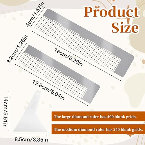 Lot de 3 règles de peinture diamant 5D - Règle de dessin diamant 240 trous vides - Règle de peinture diamant pour trous ronds complets et partiels - Nail Gallerys