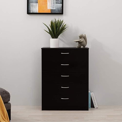 Panana Commode 3/4/5 tiroirs avec poignées métalliques et glissières – Table de Chevet ou Meuble de Rangement pour Chambre à Coucher et Salon (Blanc, 4 Tiroirs) - Nail Gallerys