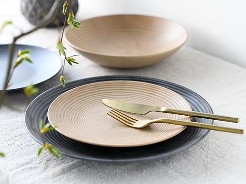 CreaTable, 13139, Serie Catania Mix, Geschirrset, Teller Set 12 teilig, Anthrazit & Sand - Nail Gallerys