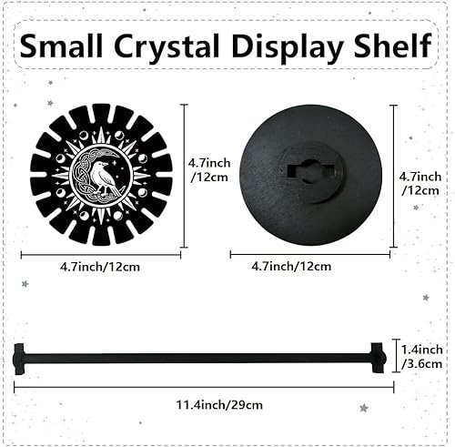 craspire Support de Pendule Support Présentoir en Cristal Corbeau Lunaire Noir Planches Métaphysiques de Divination de Radiesthésie en Bois Support de Pendule pour Huile Essentielle de Cristal Décor - Nail Gallerys