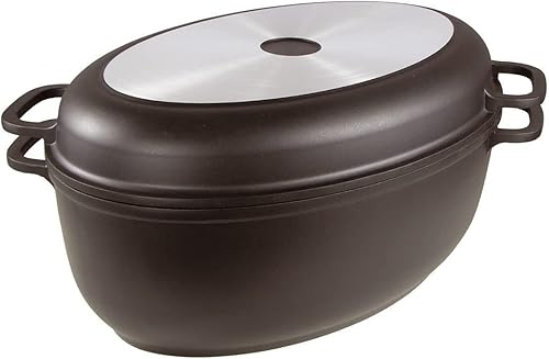 Rôtissoire en fonte d'aluminium avec revêtement antiadhésif et poêle à griller - environ 8 litres - cocotte en fonte cocotte cocotte cocotte cocotte - Nail Gallerys