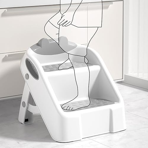 Marchepied pliable à 2 marches pour salle de bain pour enfants - Facile à transporter - Nail Gallerys