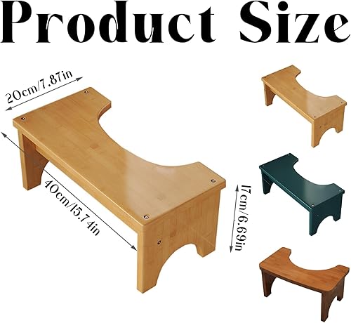 Mafagwre Tabouret De WC pour Adultes, Tabouret De Toilette en Bois, Marches De Toilette en Bois Physiologique, Toilette Squatty Bois, Tabouret Toilette pour Adultes, Repose Pied Toilette (A) - Nail Gallerys