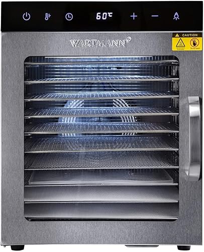 Wartmann WM-2110 DH Déshydrateur automatique en acier inoxydable – Déshydrateur compact avec 10 grilles de déshydratation en acier inoxydable sans BPA - Nail Gallerys