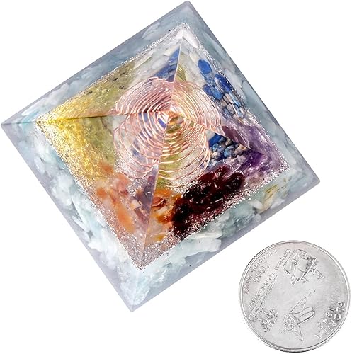 KYEYGWO Grenat Reiki Pyramides avec Baguette Point en Cristal de Roche, Cristal Pyramide en Fil de Cuivre pour Chakra Collection Décor Méditation - Nail Gallerys