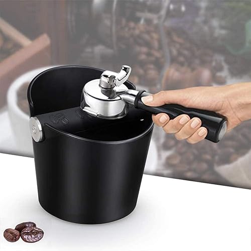 Knock Box Café Boîte Bac Marc a Cafe Pot Marc de Café Coffee Knock Box Barista Accessoire avec Barre de Frappe Amovible en Métal (Noir) - Nail Gallerys