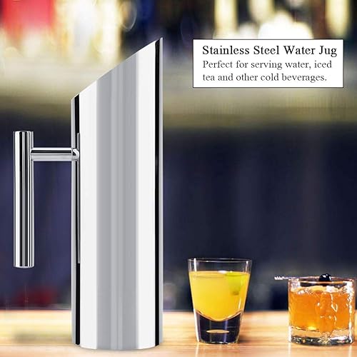 Pichet à Eau en Acier Inoxydable Carafe Eau Lait Boisson pour Restaurant/Cuisine/Bar (1.5L) - Nail Gallerys