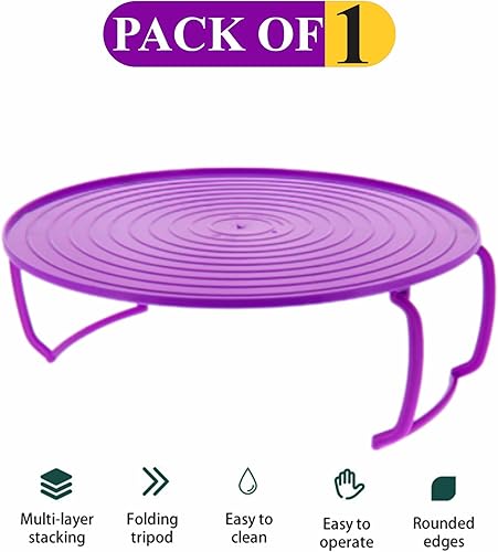 Plateau de four à micro-ondes empilable pour assiettes et plats chauds avec poignée 4 en 1 antidérapant pour cuisson à la vapeur, support pliable à double niveau, couvercle de rangement de cuisine (1 - Nail Gallerys