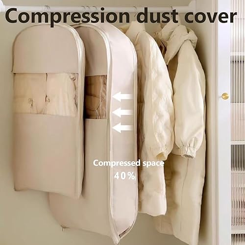 Sacs de Rangement sous Vide Suspendus pour vêtements, Housse sous Vide pour costumes, manteaux, vestes, organisateur de placard Sacs à Suspendre (Rose, M+L+XL) - Nail Gallerys