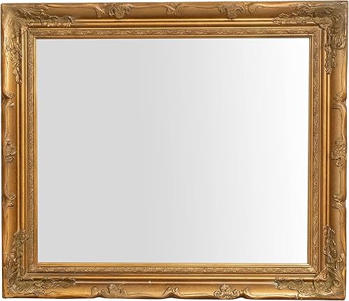 Biscottini Grand Miroir doré 64x74x4 cm Made in Italy | Miroir Baroque| Miroir Salle de Bain - Nail Gallerys