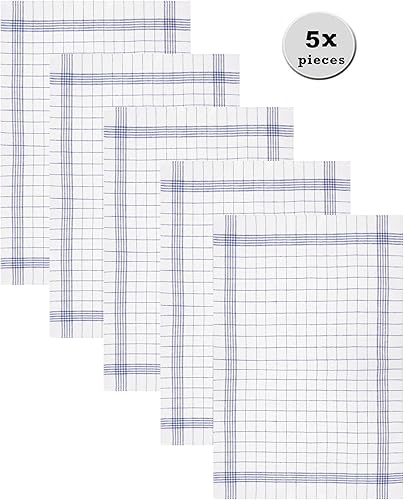 Betz torchons de Cuisine en Lin mélangé à Carreaux MCT-11 essuie-Verres torchons de Cuisine essuie-Mains Taille 50 cm x 70 cm Couleur Gris 196507-5 pièces - Nail Gallerys