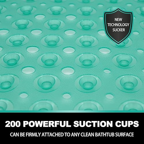 MOFECE Tapis de Baignoire Antidérapant,Résistant à la moisissure,Très Long,Antibactérien,BPA,sans phtalate de Latex,Lavable en Machine,100 x 40cm,Vert - Nail Gallerys