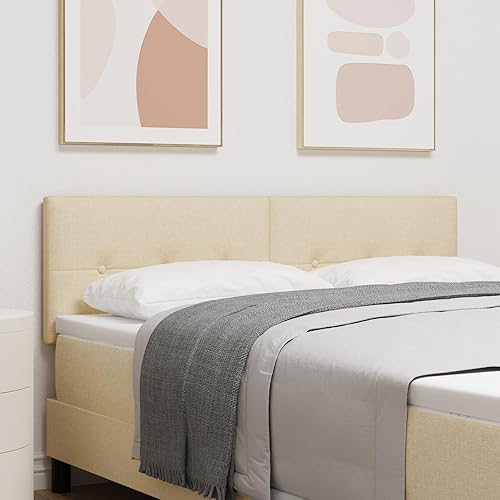 vidaXL Tête de lit capitonnée crème 160 cm en Tissu - Nail Gallerys