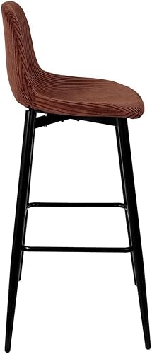 HOME DECO FACTORY, HD0284, Lot de 2 Chaises de Bar Cotele Scott Terra M2, Softness, Mobilier, Assise, Tabouret et Chaise de Bar, 46,5x100,5x49,5 cm, Hauteur Assise 70,5 cm, Terracotta Noir - Nail Gallerys