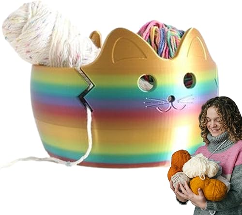 Bol À Fil Bol De Rangement Pour Fil Grand Porte-Fil Au Crochet Bol À Fil De Chat Mignon Bol De Rangement En Laine Pour Tricot Sans Enchevêtrement Organisateur D'accessoires De Crochet À La Main - Nail Gallerys