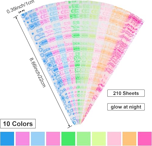 URROMA Lot de 210 Bandes de Papier en Forme d'étoile, 10 Couleurs, pour Origami Lucky Star, pour travaux manuels, école, enseignement, projets de Bricolage, Fournitures d'artisanat - Nail Gallerys