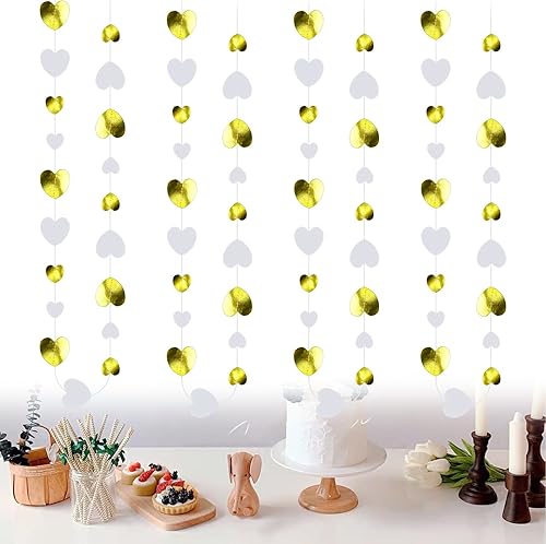 KYYGKY 4 PCS Guirlande Coeur en Papier 4m, Guirlande Mariage Decoration Guirlande Anniversaire Papier Guirlande Decoration Anniversaire Guirlande de Fête Double Face pour Diplômes Noël Fiançailles - Nail Gallerys