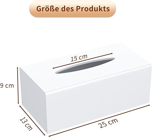 AITEE Boîte à mouchoirs en acrylique : 25 × 13 × 9 cm Boîte à mouchoirs blanche avec couvercle magnétique pour salle à manger salle de bain chambre bureau table basse voiture - Nail Gallerys