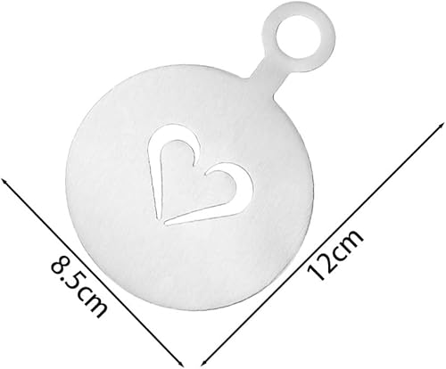 Pamtns 4 Pièces Pochoir Cafe Pochoirs pour Peinture Murale Pochoirs à Café en Acier Inoxydable Pochoir à Gâteau Pochoir Cappuccino Latte Art Moule Pochoir Barista Cuisson Outils de Décoratio - Nail Gallerys