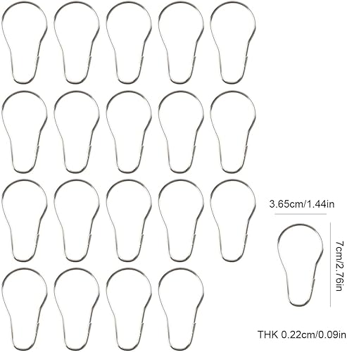 SULIUDAJI Anneaux de Rideau de Douche en Métal Argenté - Lot de 20 Pièces - Acier Inoxydable - Anneaux de Rideau de Douche - Nail Gallerys