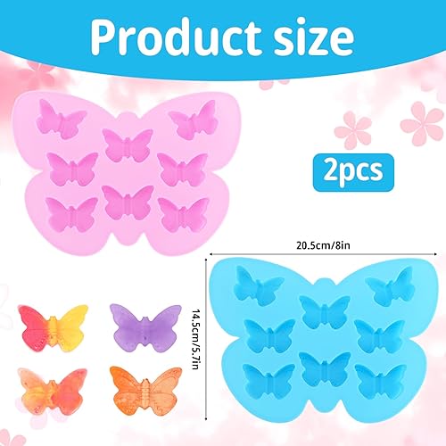 2pcs Moule à Noud, Moule à Fondant au Chocolat en Forme d'Arc Moules à Gâteaux en Silicone Moules à Gâteaux Artisanaux pour Fournitures de Pâtisserie Décoration DIY (Papillon) - Nail Gallerys