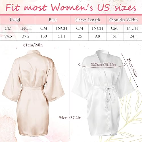 OGMBI Lot de 12 peignoirs kimono courts en vrac en satin soyeux et léger, vêtements de nuit pour mariage, anniversaire, fête spa - Nail Gallerys