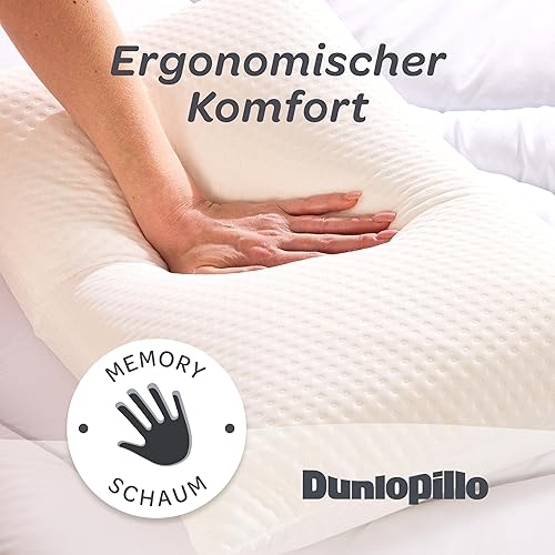 Dunlopillo Coussin de nuque – Coussin orthopédique de qualité supérieure avec rembourrage en mousse à mémoire de forme | Oreiller ergonomique parfait pour les douleurs au cou | Coussin de soutien - Nail Gallerys