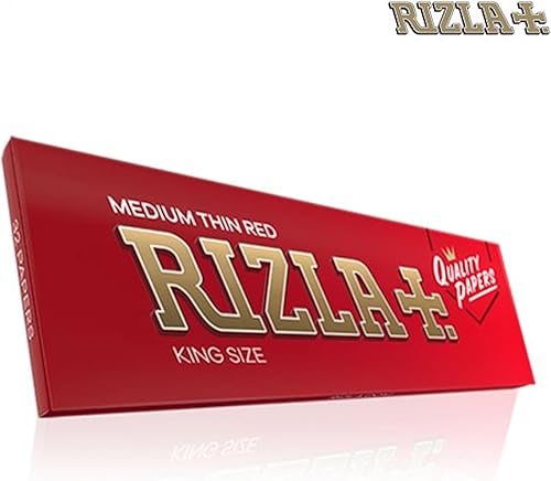 Papier à rouler RIZLA King Size rouge – Boîte complète de 50 Livrets - Nail Gallerys