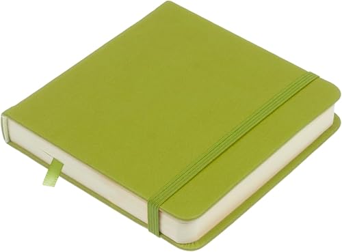 Kangaro Art Carnet de croquis 12 x 12 cm Vert citron Couverture rigide PU 80 feuilles 140 g Papier crème avec élastique et bande élastique - Nail Gallerys