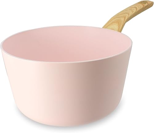 MENASTYL - Casserole 20cm avec revêtement antiadhésif céramique (Sans PFAS/Sans PTFE) tous feux dont induction - En Aluminium - Gamme Colorama - Rose - 6020925 - Nail Gallerys