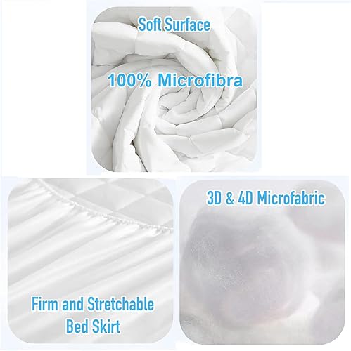 Super Mundo - Protège Matelas matelassé réversible en Microfibre 135 x 190 cm / 135 x 200 cm, Housse de Matelas rembourrée, Respirante, Anti-acariens et réversible(Lit 135) - Nail Gallerys