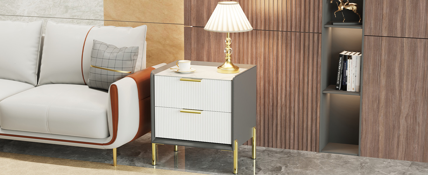 white nightstand with drawers 