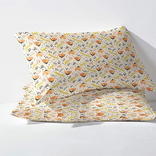 Drap Housse 140x190 Fleurs Rose, Housse de Matelas 140x190 Botanique Motifs, Draps Housses Microfibre Bonnet 35 cm pour Matelas Epais avec 2 Taies D'Oreillers 50x75cm H-&9-277 - Nail Gallerys