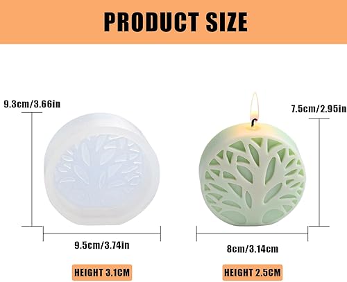 Moule en silicone en forme d'arbre de vie pour la fabrication de bougies, moule à savon en résine en forme d'arbre simple pour aromathérapie, bougies, fabrication de savon, cire, loisirs créatifs, - Nail Gallerys