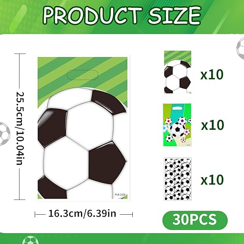 30 Pièces Sachet Bonbons Anniversaire Football, Sacs Cadeaux D'anniversaire de Football pour Fête D'enfants, Sacs de Bonbons de Papier de PE de Football sac bonbon pour Collations, Biscuits, Bonbons - Nail Gallerys