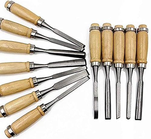 Jeu de 14 Ciseaux à Bois de Sculpteur - APLUS Professional Lot de Ciseaux à Bois 14 Sharp Outils de Travail du Bois avec Housse de Transport - Menuiserie Couteau à Découper Kit - Nail Gallerys