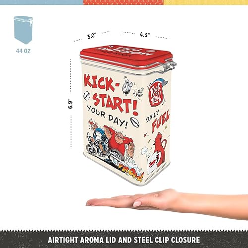 Nostalgic-Art Boîte à café rétro, MOTOmania Kick-Start – Idée de Cadeau pour Fans de Moto, Récipient avec Couvercle aromatique, Design Vintage, 1,3 l - Nail Gallerys