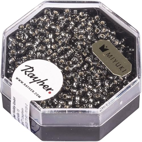 Rayher 14701561 Premium rocailles, 2.2 mm ø, avec Reflets Argentés, silberg - Nail Gallerys