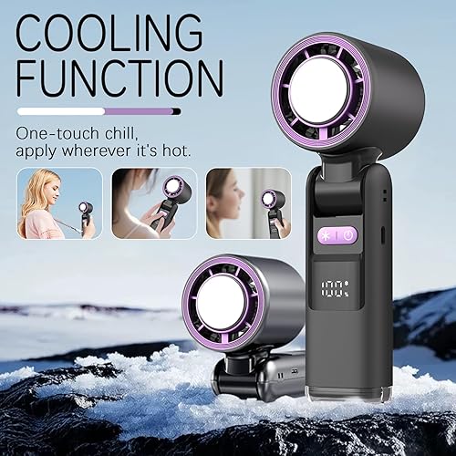 LIROPAU Ventilateur portatif à vitesse réglable (1 à 100), ventilateur turbo portable haute vitesse, batterie 4000 mAh, ventilateur personnel rechargeable avec fonction bloc de glace pour homme et - Nail Gallerys