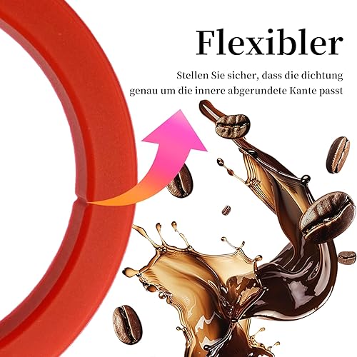 Joint de passoire amélioré de la machine à café E61, compatible avec le plateau/bouilloire Sioux (rouge) - Nail Gallerys