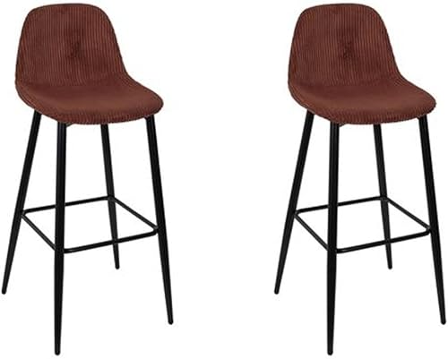 HOME DECO FACTORY, HD0284, Lot de 2 Chaises de Bar Cotele Scott Terra M2, Softness, Mobilier, Assise, Tabouret et Chaise de Bar, 46,5x100,5x49,5 cm, Hauteur Assise 70,5 cm, Terracotta Noir - Nail Gallerys