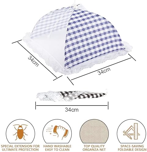 BUZIFU 4pcs Cloche Alimentaire Pliables réutilisable Pop-Up Maille Parapluie Couverture de Nourriture Anti-Insectes Aliments Pliant Tente Parapluie pour garder des insectes et des mouches loin - Nail Gallerys