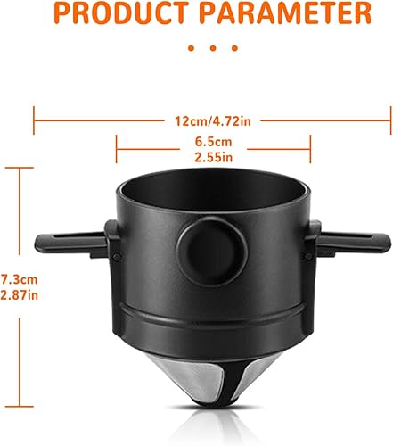 DBAILY Lot de 2 filtres à café, réutilisables, en acier inoxydable, pas de papier filtrant, faciles à transporter pour la fabrication manuelle de café - Nail Gallerys